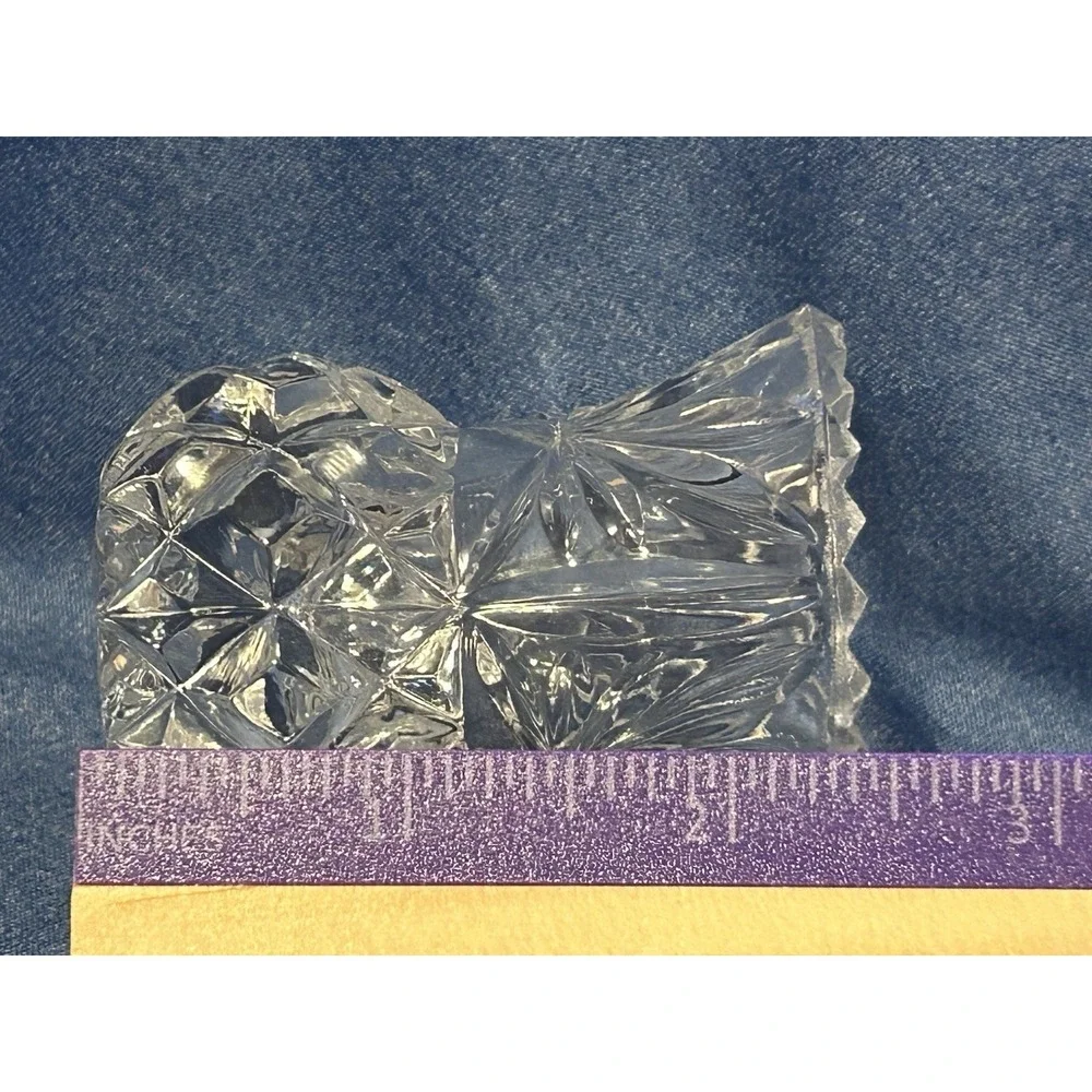 Vintage Mini Glass Bud Vase Beautiful Jagged Rim 2.5